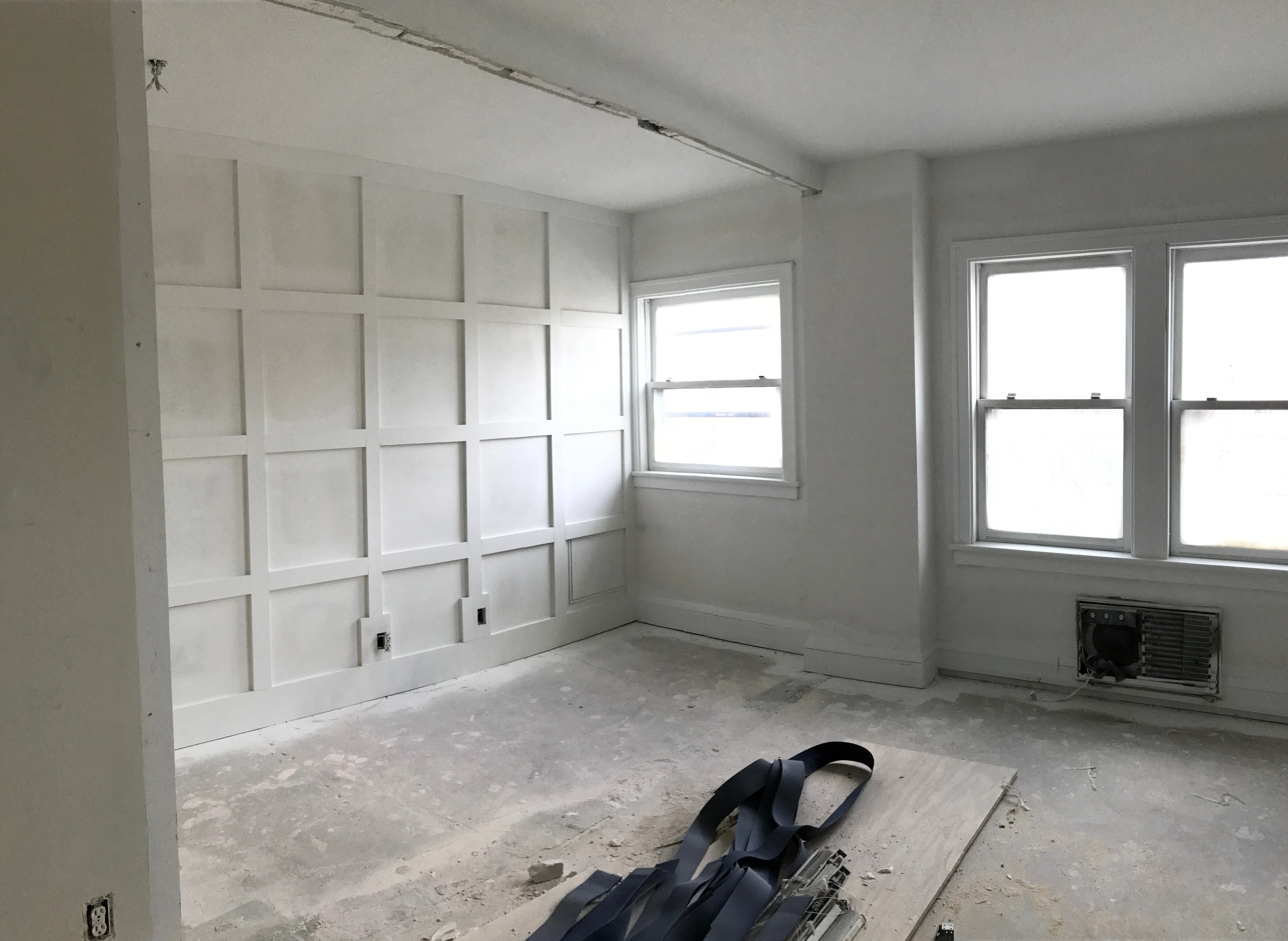 79 Western — living room, during construction