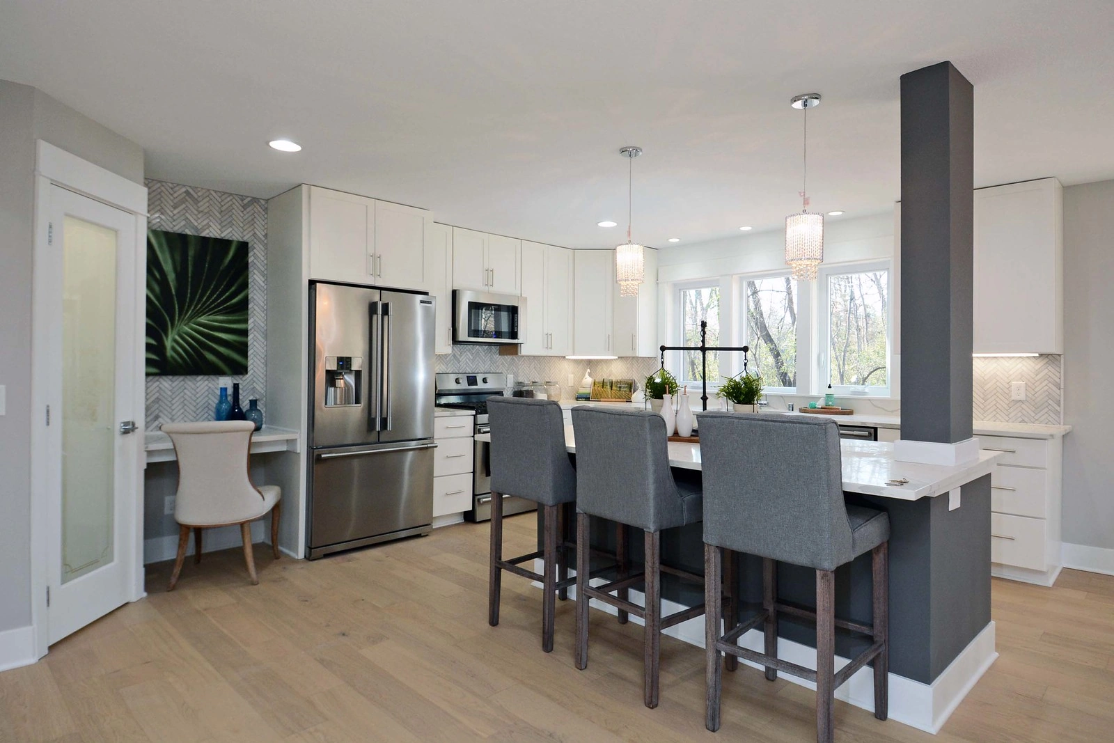 An open kitchen with a generous central island